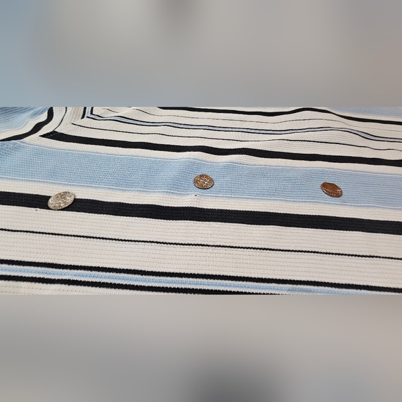 Kani Gold Polo Shirt Mens 3X Blue White Striped Embroidered Logo READ - Picture 11 of 12